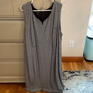 24W Talbots black and white polka dot dress
